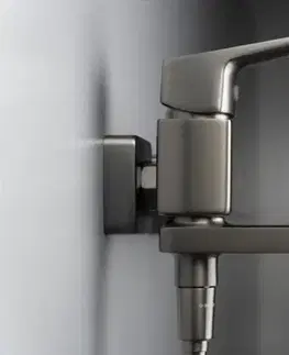 Kúpeľňové batérie DEANTE - Blur titanium - vaňová batéria, nástenná - so skladacím výtokom BQL_D12M
