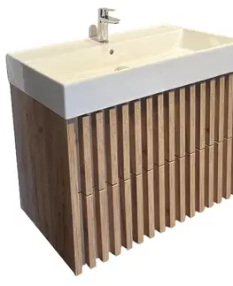 Kúpeľňový nábytok Kúpeľňová skrinka s umývadlom SAT Delano 80x56x46 cm dub mat DELANO80ZDSAT DELANO80ZDSAT