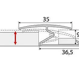 Přechodové lišty a profily Prechodový spojovací profil 35 mm pre krytiny do 10 mm, oblý (skrutkovací) Šampaň E02
