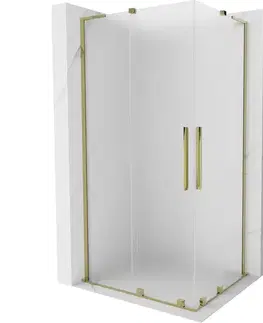 Sprchovacie kúty MEXEN/S - Velar L Duo sprchovací kút, posuvné dvere 100 x 90, dekor, zlato 871-100-090-02-33-50