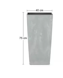 Kvetináče a truhlíky NABBI DURS400E vysoký plastový kvetináč 40 cm sivý betón