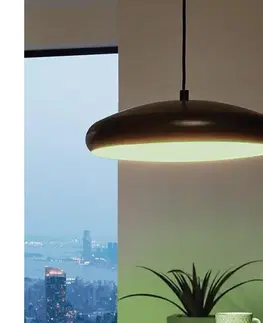 Svietidlá Eglo 33328 - LED RGBW Stmievateľný luster na lanku RIODEVA-C LED/27W/230V čierna 33328