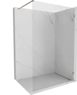 Sprchové dvere MEXEN/S - Lunar Sprchová zástena WALK-IN pravá 50 x 200, transparent 8 mm, meď kartáčovaná 830-050-000-65-00-P