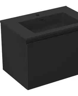 Kúpeľňový nábytok MEXEN/S - Orio kúpeľňová skrinka 70 cm s umývadlom Otis, 1 šuplík, čierna mat 91A10-07047-1-BF71-W18M71