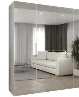 Šatníkové skrine Skriňa Marbella III 200 biela/čierna