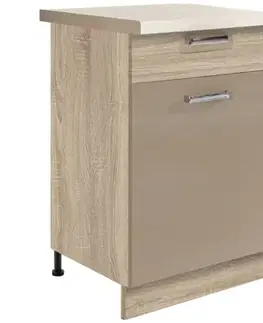 Kuchynské skrinky stojace Kuchynská skrinka Premio 4D sonoma/cappuccino lesk