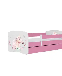 Postele pre dievčatá Detská Posteľ. Babydreams+Sz+M ružová 80x180 Kôň