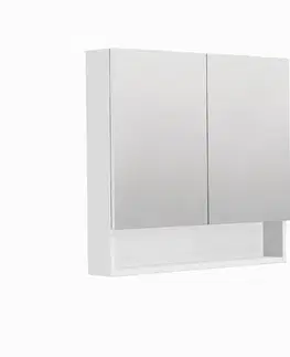Kúpeľňový nábytok Zrkadlová skrinka SAT Cube Way 80x72 cm lamino GALCU3D80BP GALCU3D80BP