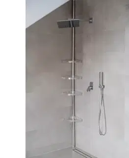 Kúpeľňové doplnky Rohová polička 290cm strieborná