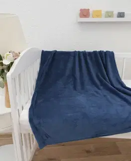 Deky MKLozkoviny.sk Detská deka do postieľky mikroplyš Exclusive 80 × 100 cm – Laura námornícka modrá
