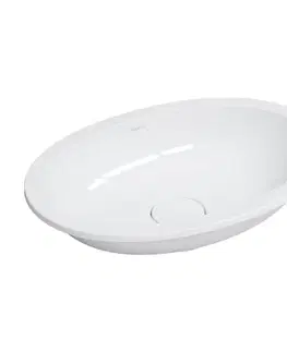 Umývadlá OMNIRES - SHELL M+ umývadlo zapustené do dosky, 48 x 31 cm, lesklá biela SHELL480UPBP