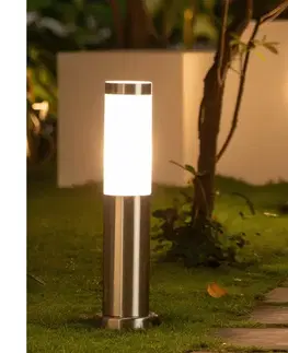Záhradné lampy BRILAGI - Vonkajšie svietidlo NOVA 1xE27/15W/230V 40 cm IP44 matný chróm FG-KH142PSH-40-SIL