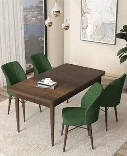 Jedálenské sety Dining Table & Chairs Set (5 Pieces) Arp - Baroque, Khaki