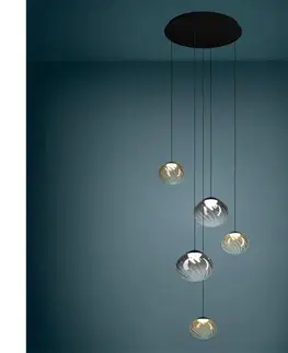 Svietidlá Eglo 390482 - LED stmievateľný luster na lanku PANTOJA 5xLED/5,8W/230V béžová/dymová + diaľkové ovládanie 390482