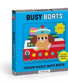 Nalepovačky, vystrihovačky, skladačky Busy Boats Color Magic Bath Book - Mudpuppy