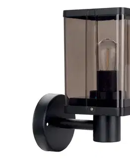 Svietidlá  Vonkajšie nástenné svietidlo 1xE27/60W/230V IP44 čierne/dymovo-hnedé OUTD. WALL LIGHT E27 XD SMOKE