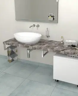 Kúpeľňový nábytok SAPHO - AVICE doska pod umývadlo 120x50cm, hrúbka 5cm, šedý kameň AV1210