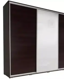 Šatníkové skrine Skriňa Silver wenge 255 cm