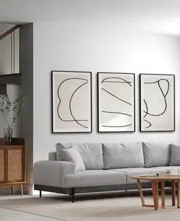 Sedacie súpravy Rohová sedacia súprava / Rohová pohovka Eti Black Right - Grey