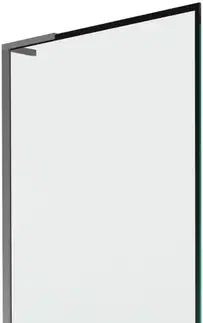 Sprchové dvere MEXEN/S - Next L vaňová zástena FIX 80 x 150, čierna vzor, grafit metal 895-080-000-03-70-95