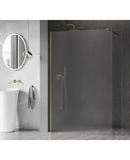 Sprchové dvere MEXEN/S - Kyoto-X Sprchová zástena WALK-IN 80 x 200, dekor 10 mm, zlato 800-080-101-50-30-X