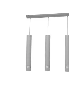Svietidlá  LED Luster na lanku TUBA 3xGU10/4,8W/230V šedá/lesklý chróm W-L 1111/3 GR+CH+GR
