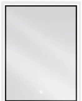 Kúpeľňové zrkadlá MEXEN - Erma zrkadlo s osvetlením 60 x 80, LED 6000K, čierny rám 9814-060-080-611-70