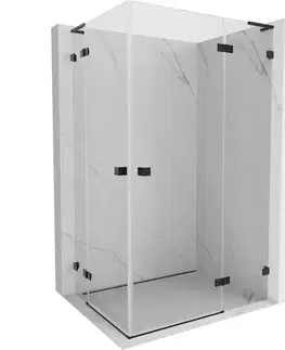 Sprchovacie kúty MEXEN/S - Lunar L Duo sprchový kút dvere krídlové pravá 120 x 110, transparent, čierna 834L-120P-110L-70-00