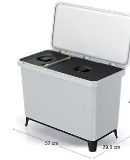 Odpadkové koše NABBI NKS45W2 odpadkový kôš na triedený odpad 33l popolavá