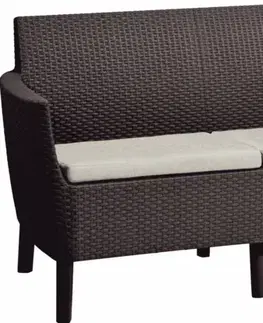 Lavice z umelého ratanu KETER Pohovka SALOMON 2 seater sofa | hnedá