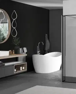 Sprchové dvere MEXEN/S - Kioto Sprchová zástena WALK-IN voľne stojaca 110 x 30 x 30, čierny vzor, chróm 800-110-030-222-01-70-030