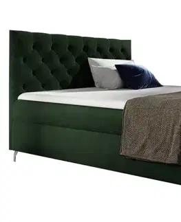 Postele KONDELA Guliette 120 boxspringová manželská posteľ zelená (Velvet)
