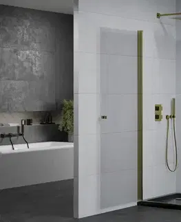 Vane MEXEN/S - Pretória sprchovací kút 80x80, transparent, zlatá + sprchová vanička vrátane sifónu 852-080-080-50-00-4070G