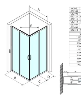 Sprchové dvere GELCO - SIGMA SIMPLY obdĺžniková sprchová zástena 1200x1100 L/P varianta, rohový vstup GS2112-02