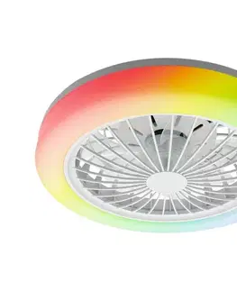 Ventilátory  LED RGBW Stmievateľné stropné svietidlo s látorom ZAMBIA LED/24W/230V biela+DO 341310