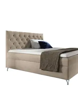 Postele KONDELA Guliette 180 boxspringová manželská posteľ béžová (Velvet)