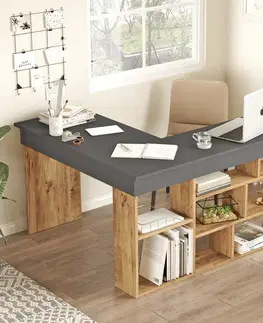Konferenčné stolíky Pracovný stôl Cilo Anthracite and Atlantic Pine