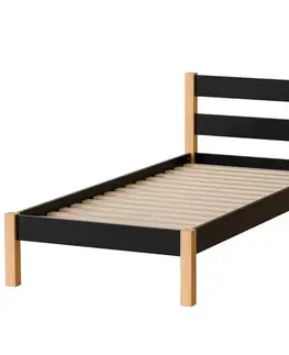 Postele pre dievčatá Posteľ Inka 90 Čierna/Prírodný Dub