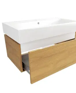 Kúpeľňový nábytok Kúpeľňová skrinka s umývadlom SAT Feel 80x30x46 cm medový dub mat SATFEEL80DMU2 SATFEEL80DMU2