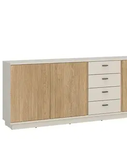 Komody do spálne Komoda Mosano LUSK103 3D4S dub cremona/kašmír