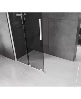 Sprchové dvere MEXEN/S - Velar Sprchová zástena posuvná Walk-in 75 x 200, grafit 8 mm, biela 871-075-000-43-20