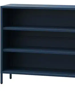Regály v podkrovnom štýle Kovový regál nízky Luca Modern Dark Blue