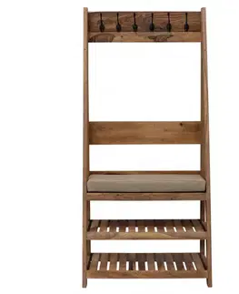 Vešiaky na stenu Vešiak Rami s 6 háčikmi 80x175x40 indický masív palisander