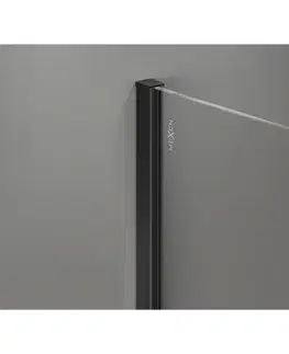 Sprchové dvere MEXEN/S - Kyoto-X Sprchová zástena WALK-IN 80 x 200, dekor 10 mm, čierna 800-080-101-70-30-X
