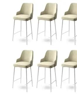 Barové stoličky Bar Stool Set (6 Pieces) Enox - Cream, White