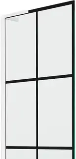 Sprchové dvere MEXEN/S - Next L vaňová zástena FIX 60 x 150, čierna vzor, biela 895-060-000-03-77-20