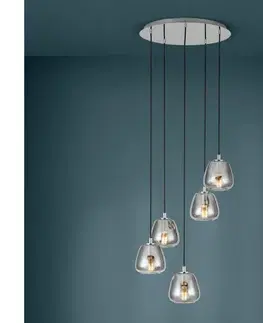 Svietidlá Eglo 39668 - Luster na lanku ALBARINO 5xE27/40W/230V dymová 39668