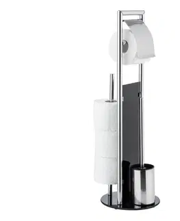 Svietidlá WENKO 24075800 - WC súprava RAVINA 20x707 cm nerez/strieborná/čierna 24075800