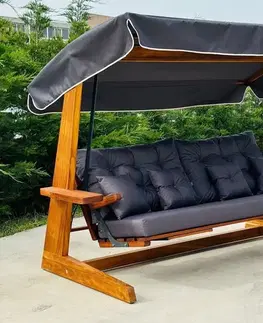 Záhradná hojdačky Garden Triple Swing Chair Luna Deluxe 2600 - Anthracite