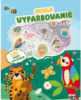Nalepovačky, vystrihovačky, skladačky Veselé vyfarbovanie so super samolepkami - Zvieratká